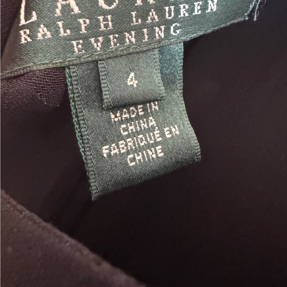 Ralph Lauren Black and White Gown w/White Bow and Draping - Size 4 - Picture 5 of 6